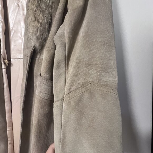 Vintage Collection D'Artisan by The Leather Ranch Tan Leather Coat, Size S - Picture 10 of 13